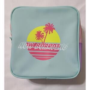 Ipsy Glam Bag  Ultimate July 2020 Now Boading Graphic Cosmetics Makeup Case EUC